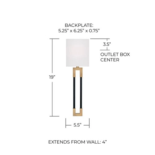 Capital Bleeker 19" High Aged Brass and Black Wall Sconce - Picture 6 of 6