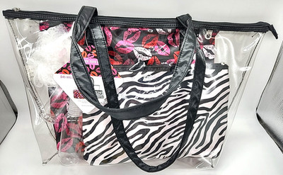Modella Large Machine Cosmetic Travel Transparent Bag 6 PC Women $45 Retail