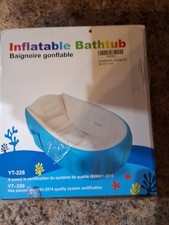 PandaEar Baby Inflatable Bathtub, Portable Travel Infant Bath Tub Blue