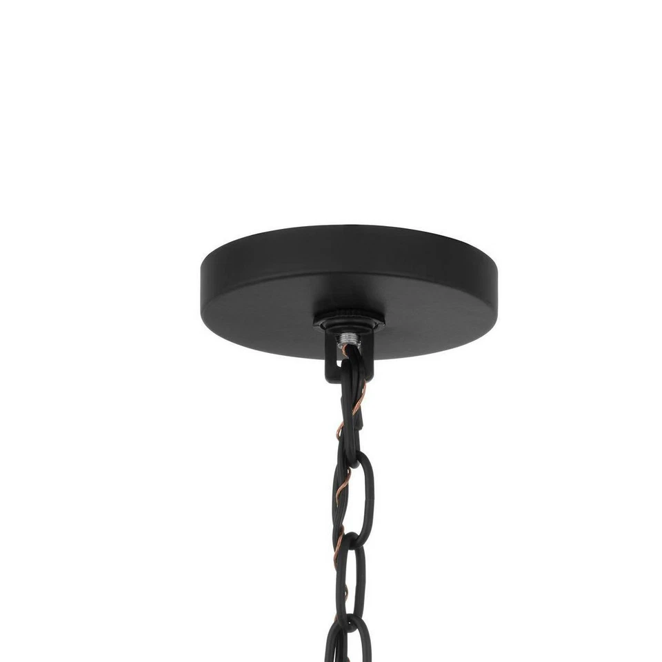 Lámpara de araña Hampton Bay Winfield 6 luces KH-001L-BK negro mate jaula geométrica Foto 2 de 4