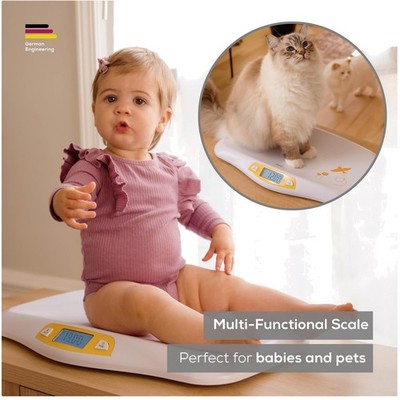 Edge-Free Baby and Pet Scale, 44 lbs Capacity, Hold Function