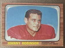 1966 Topps Football #74 Johnny Robinson EX Kansas City Chiefs HOF FREE SHIPPING
