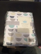 Cloud Island Fitted Mountains Crib Sheet - White
