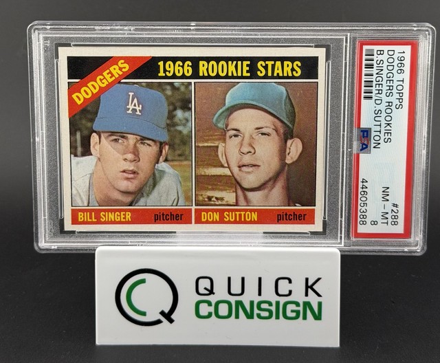 Bill Singer Don Sutton 1966 Topps #288 Rookie Stars PSA 8 Q6995