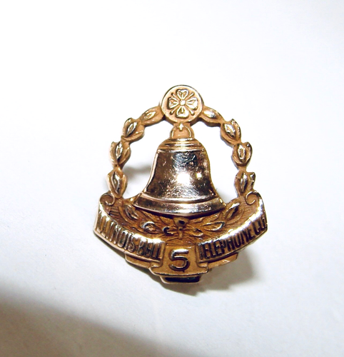 CTO 10K YELLOW GOLD ILLINOIS BELL TELEPHONE SYSTEMS LAPEL PIN SCREW BACK 1.66G - Picture 2 of 5