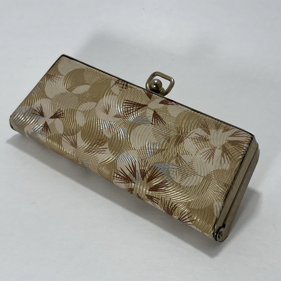 Estuche de gafas para mujer Mod marrón tostado tono dorado mediados de siglo moderno vintage años 50 Foto 2 de 4