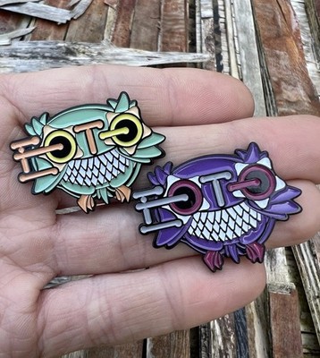 Matching Pair: EOTO Owl Hatpins, 34/50 2014 Limited Edition SET, Collectors Pins