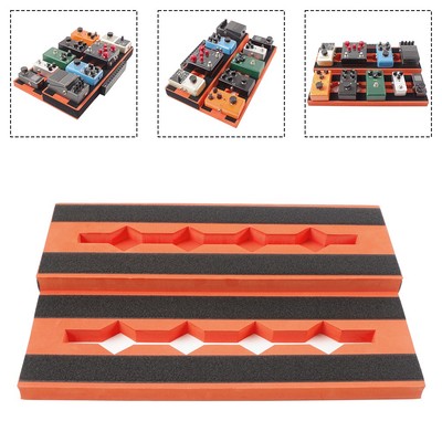 Pedalboard En EVA Léger - Pour 6 à 10 Pédales D'effets, Gestion De Câbles Intégrée, Couleur Orange