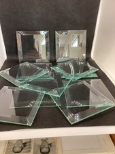 Trapezoid Clear Beveled Glass Squares Flat Back 4 Lot Of 11
