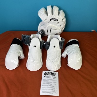 Proforce Lightning Sparring Gear - Child/Medium -Headgear Gloves Footgear -White