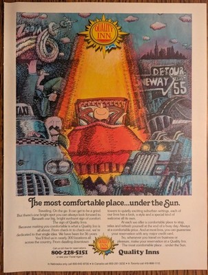 Quality Inn Comfort Illustration 1978 Vintage Hospitality Print Ad