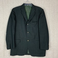 Vintage 60s Jacket Size 42L Green Wool Blazer Suit Sport Coat 1950s Academia