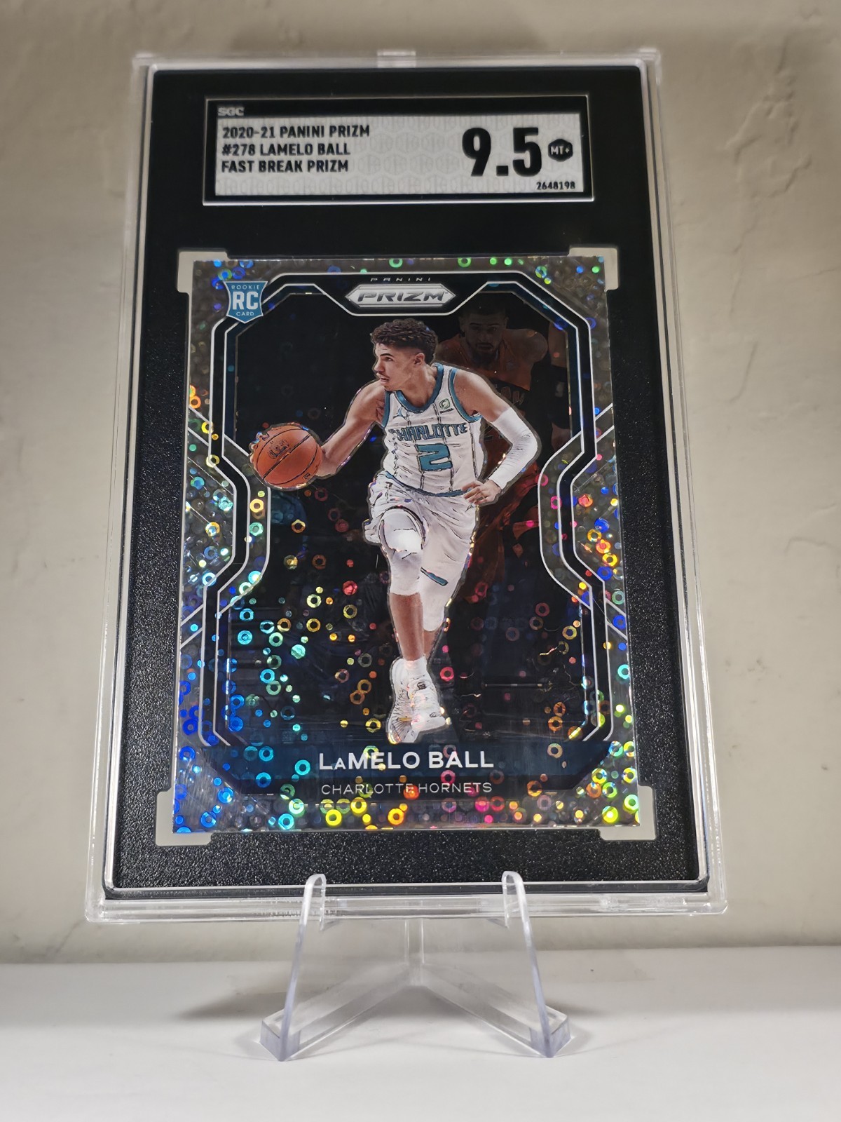 2020-21 Panini Prizm Basketball #278 LaMelo Ball Fast Break Prizm RC SGC 9.5 MT+