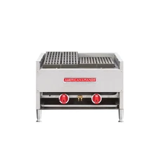 American Range 72" Commercial Countertop Lava-Rock (6) Burner Gas Broiler