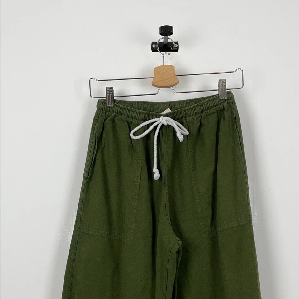 Pantalones de salón Candy Husky verde oliva elástico con cordón cintura para hombre S Foto 4 de 4