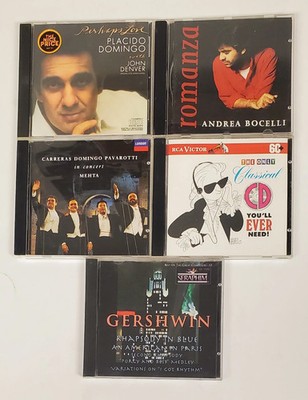 Lot of 5 Classical CDs - Domingo Bocelli Three Tenors Gershwin Classical Hits VG