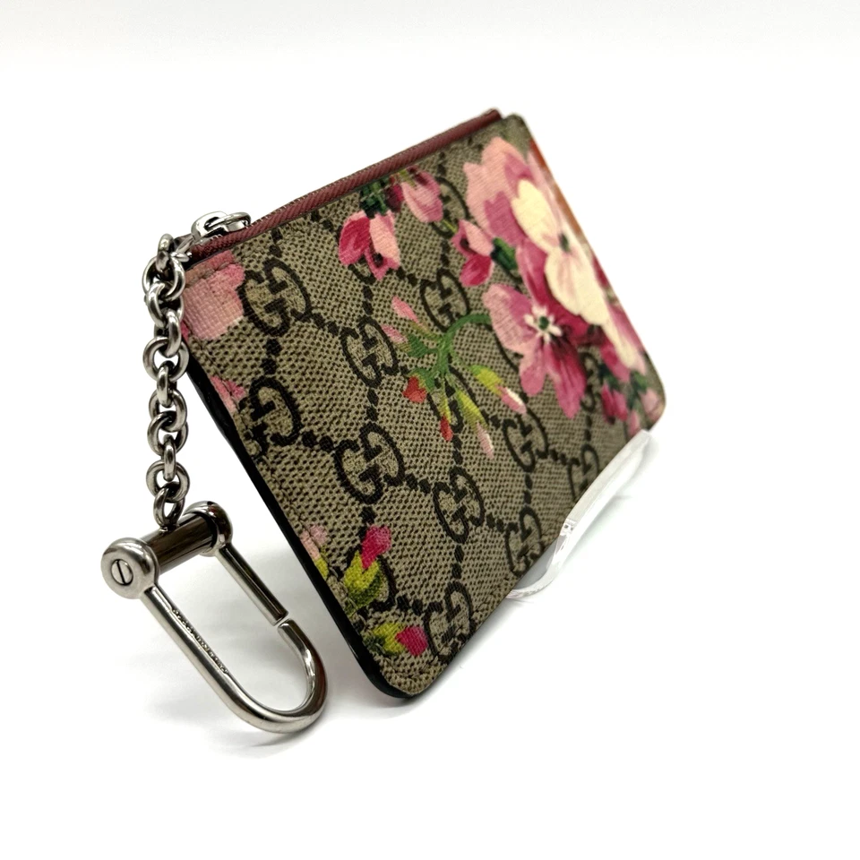 Portamonete Gucci Blooms Flower Pink GG Supreme PVC tela autentico - Immagine 4 di 4