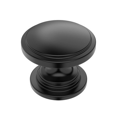 AL6014MB Matte Black Round Kitchen Cabinet Drawer Knobs 1.1 Inch 30mm 15 PCS
