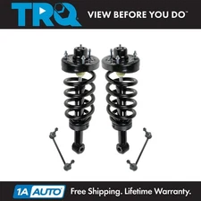 TRQ Rear Suspension Kit Strut & Spring Assemblies w/ Sway Links for Ford Lincoln