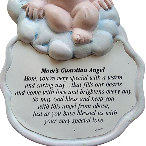 Paulas Moms Guardian Angel Plaque Ceramic Mothers Day Gift Cherub Baby Religious - Picture 4 of 7