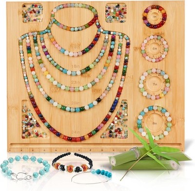 Bamboo Bead Board for Jewelry Making   Large Bead Tray & Wooden Beading Board, N