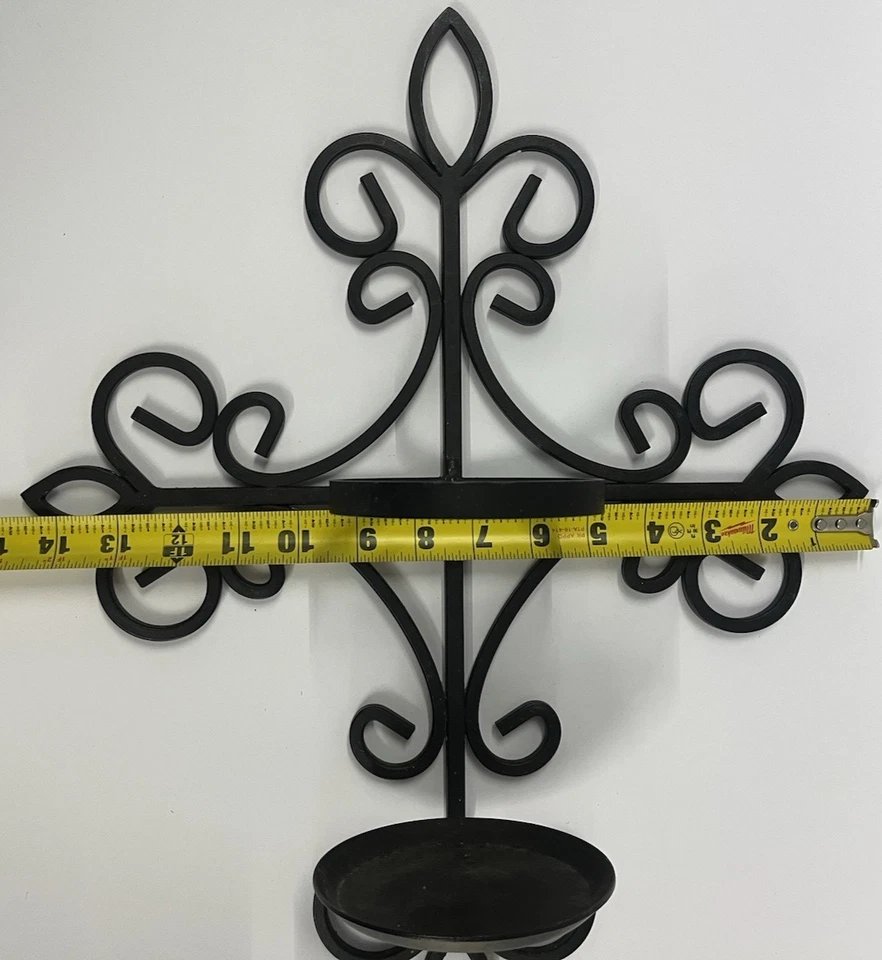 Southern Living at Home Santa Fe Iron Cross Hurricane Sconce – No Glass - Image 4 of 4