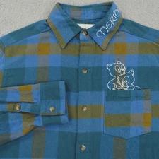 Disney Shirt Womens Medium Brave Cakeworthy Flannel Plaid Merida Button Up Brown