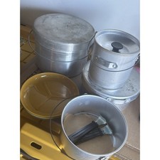 VINTAGE 13 PIECE SET OF ALUMINUM CAMP COOKWARE MADE IN Japan