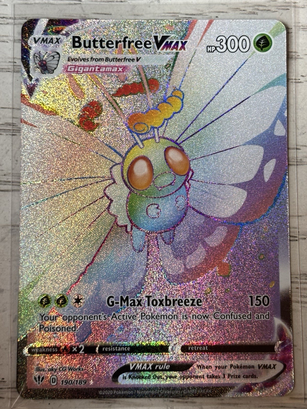Butterfree VMAX 190/189 Rainbow Secret Rare – Darkness Ablaze – Pokémon TCG NM