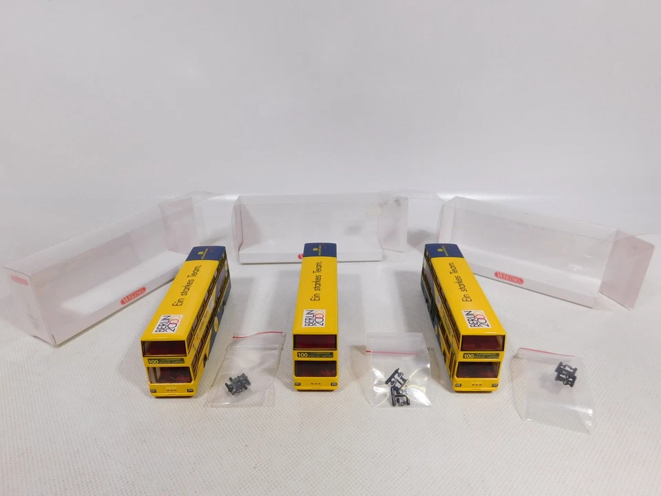 3X Wiking H0 1:87 731 03 40 Berliner DD-Bus MAN Berlin 2000 Mint Box #EF96-0,5 - Immagine 4 di 4