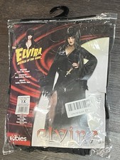Elvira Costume Adults Women  s Plus Size Black Gothic Dress Halloween Outfit READ