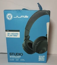 JLab Studio Wireless Bluetooth On Ear Headphones 30+Hour Green Cloud Foam