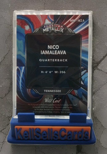 2023 Wild Card American Metallix Wild Fractal Nico Iamaleava 1/1 Auto Tennessee - Picture 2 of 2