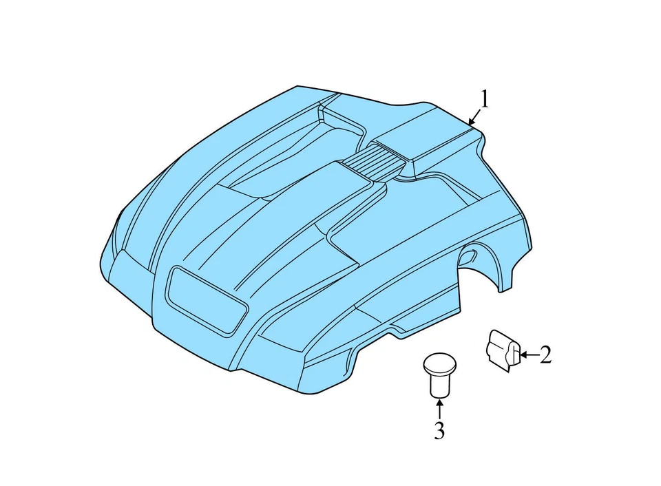Porsche Panamera 2012-2013 3,0 L - Tapa del motor 95811021320 Foto 3 de 4