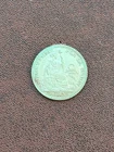 1892 PERU DINO SILVER 1/2 MONEY COIN.