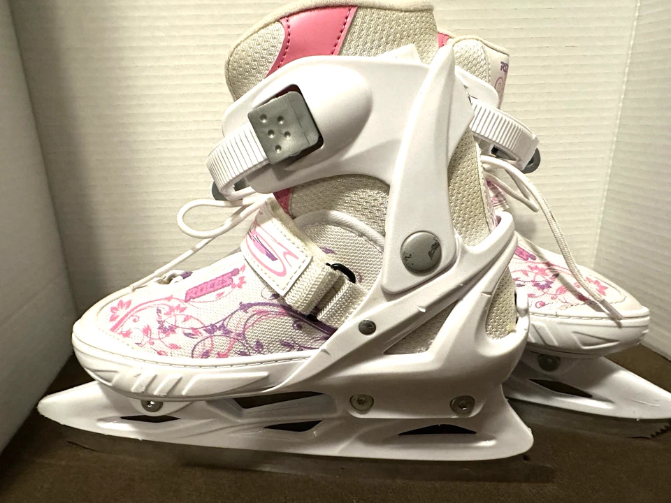 ROCES Jokey NIÑAS PATINES DE HIELO Talla Ajustable US 2 1/2 - 4 1/2 Blanco/Rosa/Púrpura Foto 3 de 4