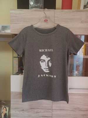 MICHAEL JACKSON Gr. S - M Grau T Shirt Top Oberteil Jacko Fanshirt Merchandise