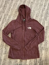 The North Face Full Zip Basic Hooded Jacket Heathered Burgundy Women’s Small