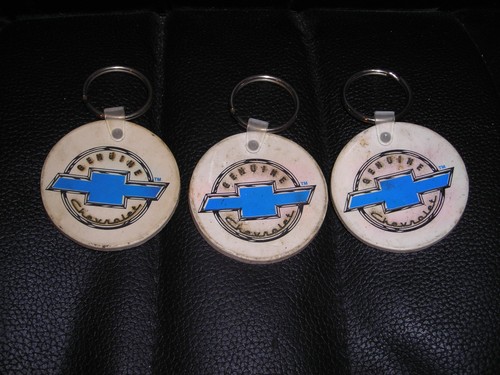 3 RARE VINTAGE GENUINE OEM CHEVROLET CHEVY CAR TRUCK KEY CHAINS COLLECTIBLE