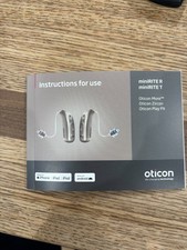 A PAIR OF RECHARGEABLE OTICON MINIRITE PLAY PX2 T DIGITAL RIC HEARING AIDS