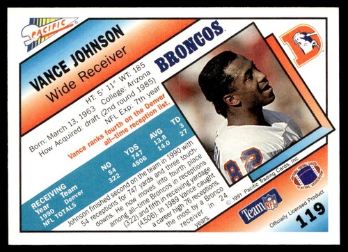 Pacific Vance Johnson #119 1991 - Foto 2 di 2