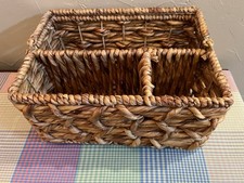 NOWY Rustykalny tkany kosz do przechowywania z uchwytem i podzielonymi przegródkami - organizer