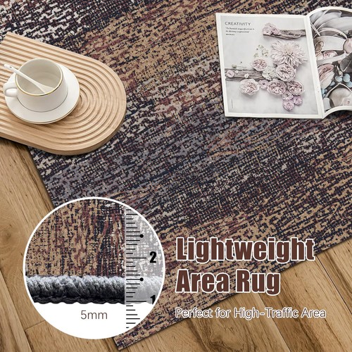Washable Area Rug - 1/6 Thick - Stain & Water Resistant Non-Slip - Resistant ... - Picture 6 of 7