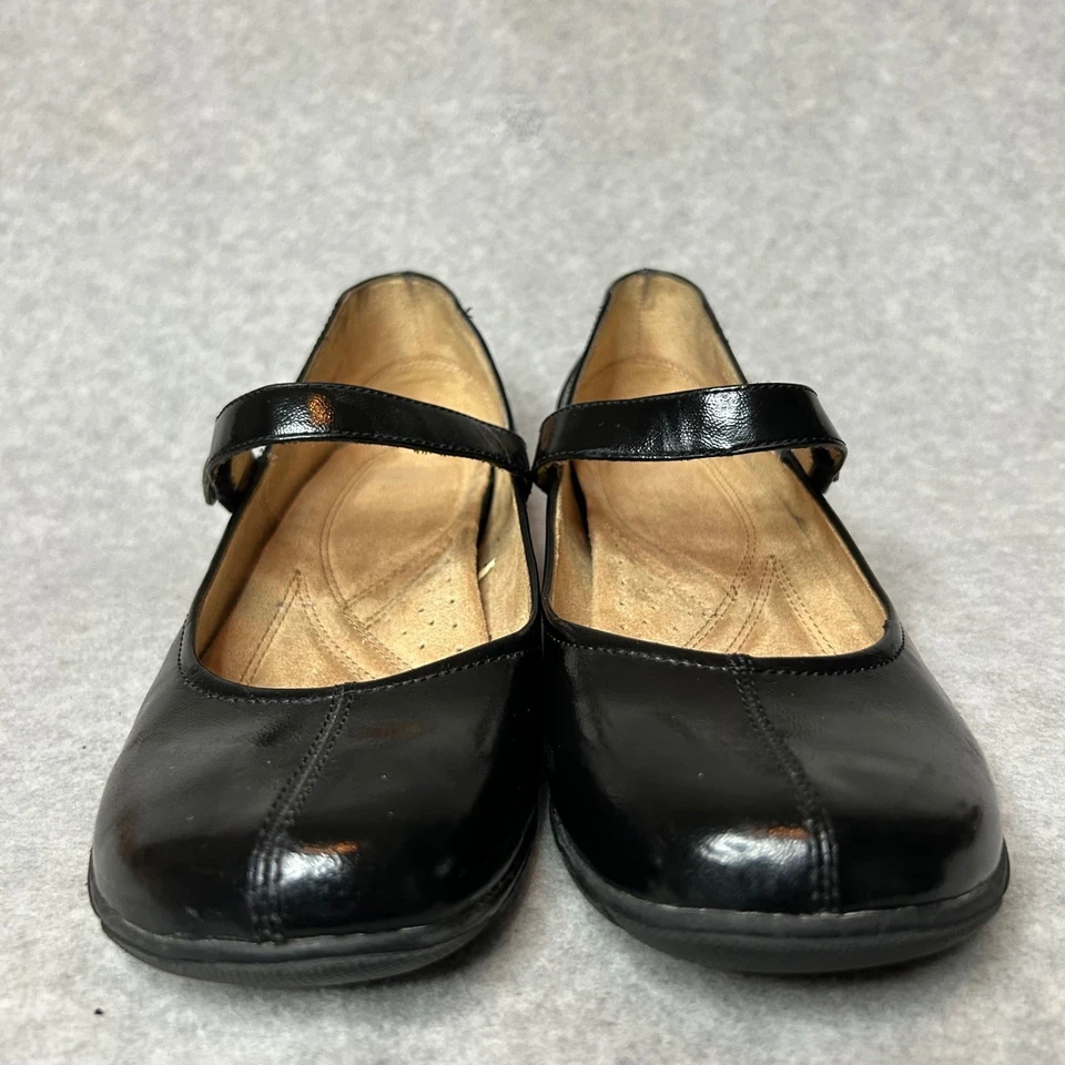 Zapatos planos cómodos Naturalizer Vameer de cuero negro Mary Jane para mujer talla 11M Foto 3 de 4