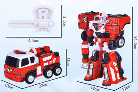 Tobot V Galaxy Detectives Rescue Flame Transforming Fire Engine Robot Figure Toy