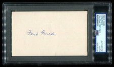 Ford Frick Signed Auto Index Card PSA DNA Authenticate HOF Baseball Commissioner