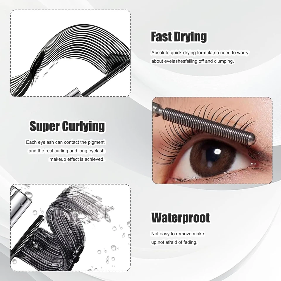 2 PCS Iron Wand Mascara, Metall-Mascara-Stab, mit einem durchscheinenden Wimpern - Bild 3 von 4