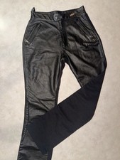 Harley Davidson Black Leather Riding Pants-Womens Size 4/32 Spandex Back.