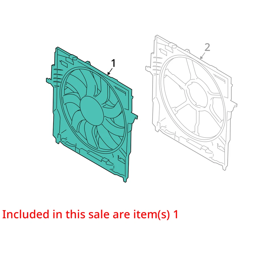Conjunto de ventilador de refrigeración radiador eléctrico BMW 550i GT 2010-20107 85 k OEM Foto 4 de 4