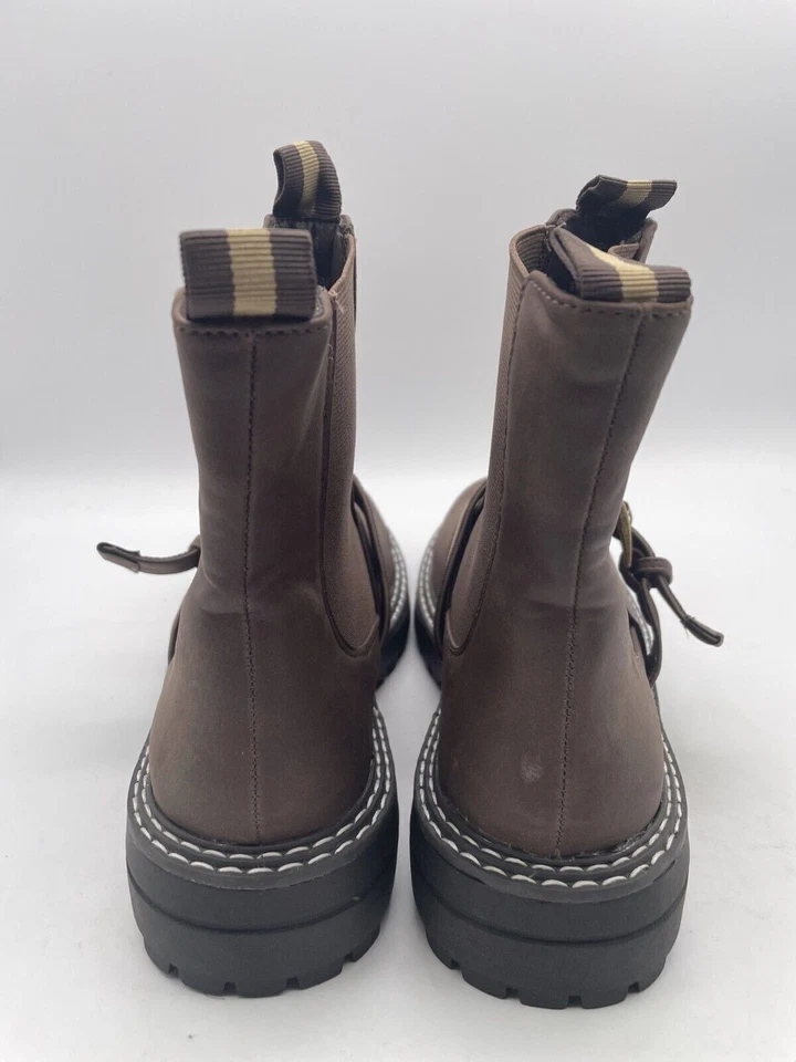 Bota Chelsea Journee Collection Rilie para mujer talla 7,5 correa de cuero marrón Foto 3 de 4